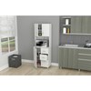 Inval Kitchen/Microwave Storage Cabinet 23.62 in. W x 15.35 in. D x 66.14 in. H in White GCM-043